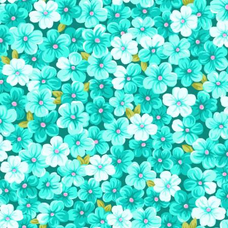 Mia Ditsy Floral Teal- Studio Cottons by Fabric Traditions- Fabric Off the Bolt
