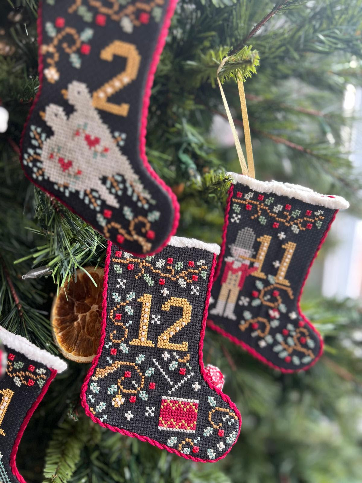12 Days of Christmas Stockings - Annie Beez Folk Art