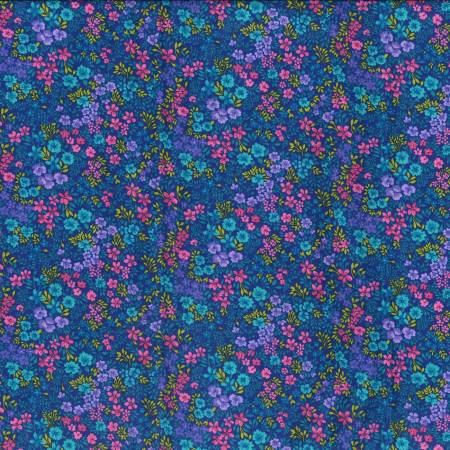 Keepsake Calico Blue- Studio Cottons by Fabric Traditions- Fabric Off the Bolt