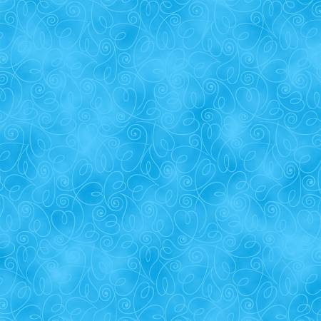 Essentials-Blue W/White Swirls- Studio Cottons by Fabric Traditions- Fabric Off the Bolt
