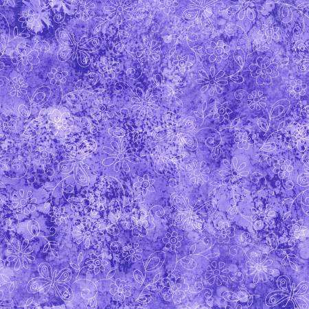 Sundrenched-Purple W/White Flowers & Butterflies- Studio Cottons by Fabric Traditions- Fabric Off the Bolt