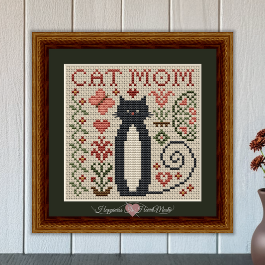 Cat Mom - Happiness is Heart Made (Slightly Damaged)