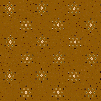 Quiet Grace - Diamond Clusters Chestnut - By Kim Diehl for Henry Glass Fabrics - Fabric Off the Bolt (Sizes in Description below)
