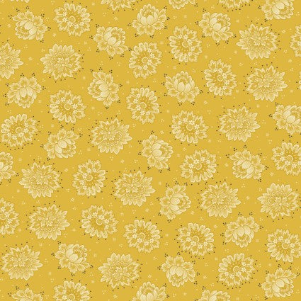 Quiet Grace - Yellow Tossed Blossoms - By Kim Diehl for Henry Glass Fabrics - Fabric Off the Bolt (Sizes in Description below)