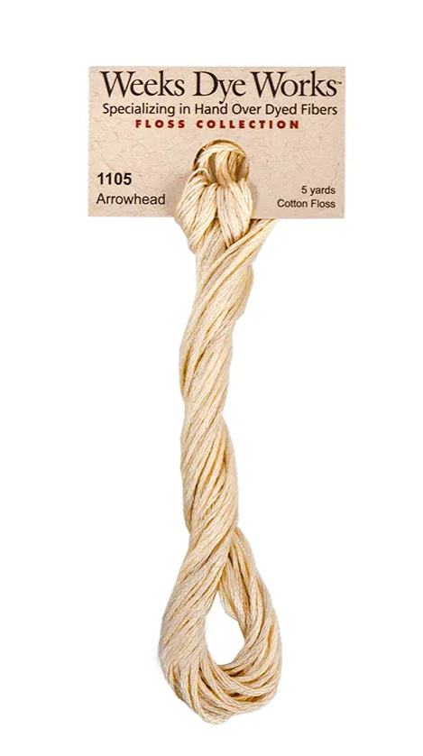 Arrowhead #1105 by Weeks Dye Works- 5 yds Hand-Dyed, 6 Strand 100% Cotton Cross Stitch Embroidery Floss