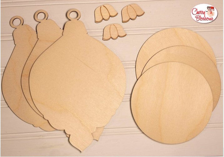 Vintage Ornaments Backer #2 Trio - 3 Backer Boards - Cherry Blossoms