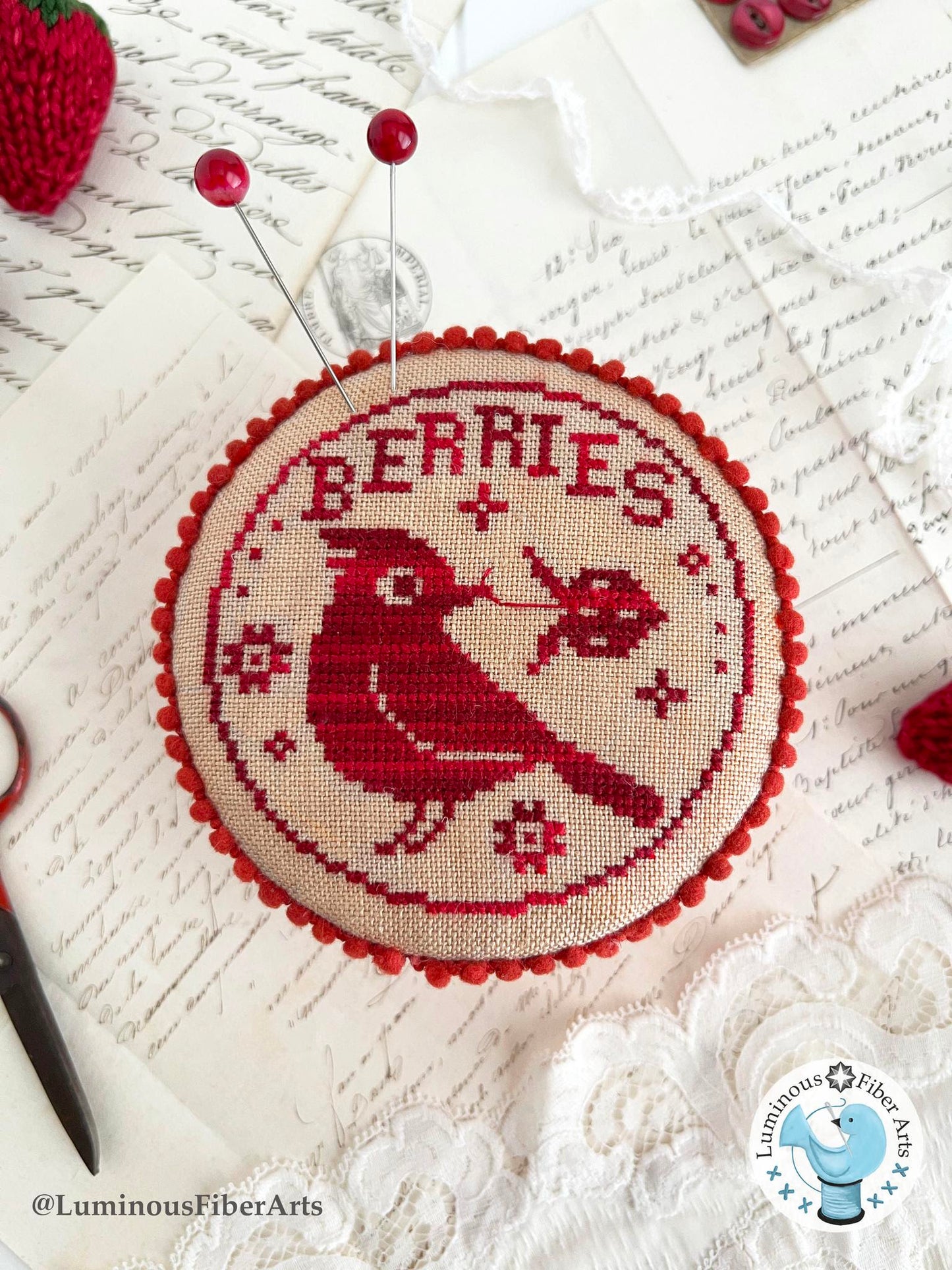Bird in the Berry Patch - Luminous Fiber Arts