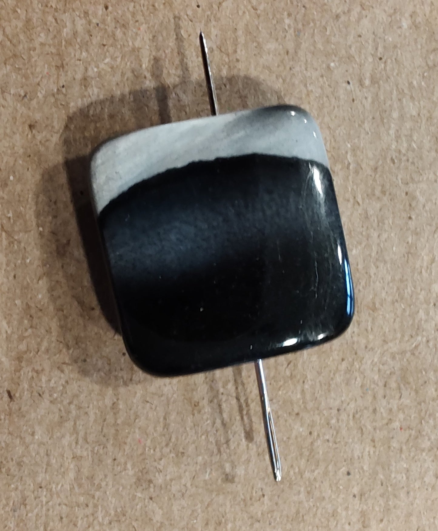 Needleminder-Black with Grey Marbled Stripe w/ needle hole