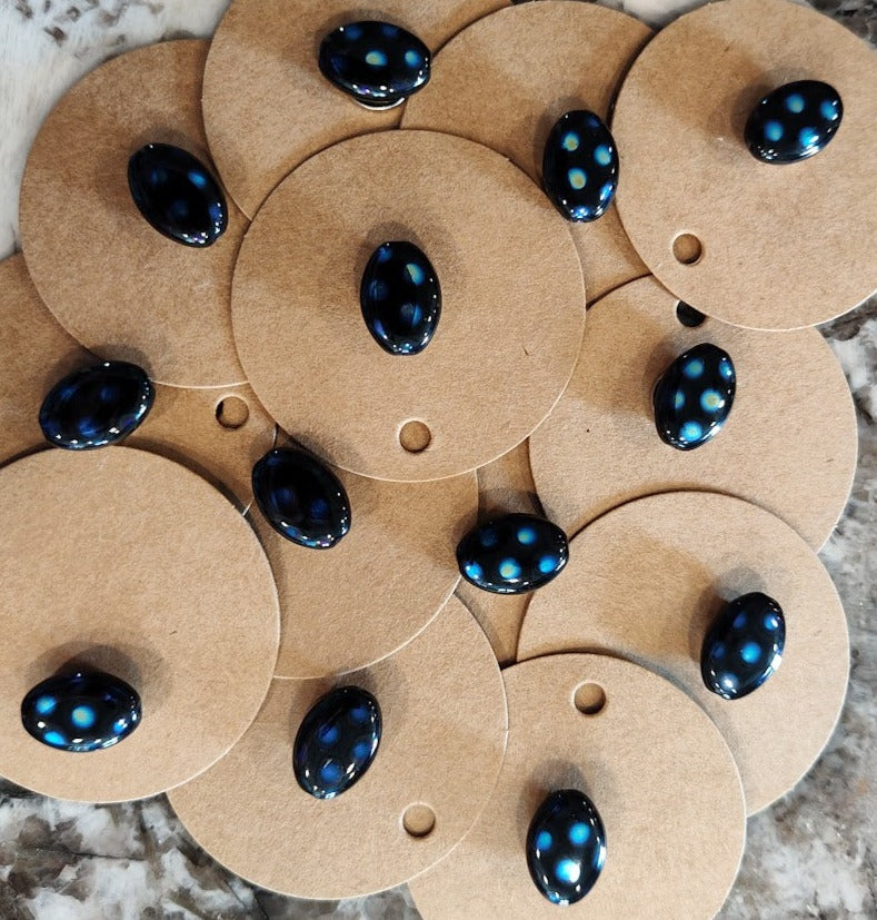 Needleminder- Black W/Blue Dots w/needle hole