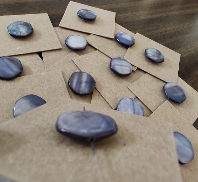 Needleminder - Blue Octagon Marbled w/needle hole
