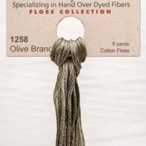 Olive Branch #1258 by Weeks Dye Works- 5 yds Hand-Dyed, 6 Strand 100% Cotton Cross Stitch Embroidery Floss