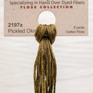 Pickled Okra #2197a by Weeks Dye Works- 5 yds Hand-Dyed, 6 Strand 100% Cotton Cross Stitch Embroidery Floss