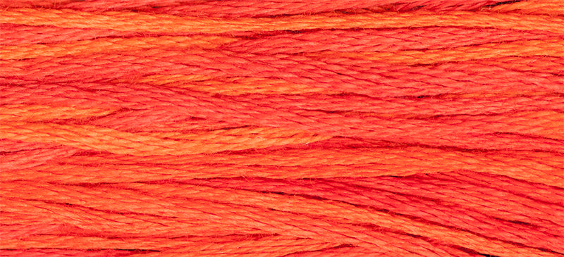 Fire #2268 by Weeks Dye Works- 5 yds Hand-Dyed, 6 Strand 100% Cotton Cross Stitch Embroidery Floss
