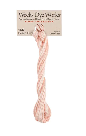 Peach Fuzz #1129 by Weeks Dye Works- 5 yds Hand-Dyed, 6 Strand 100% Cotton Cross Stitch Embroidery Floss