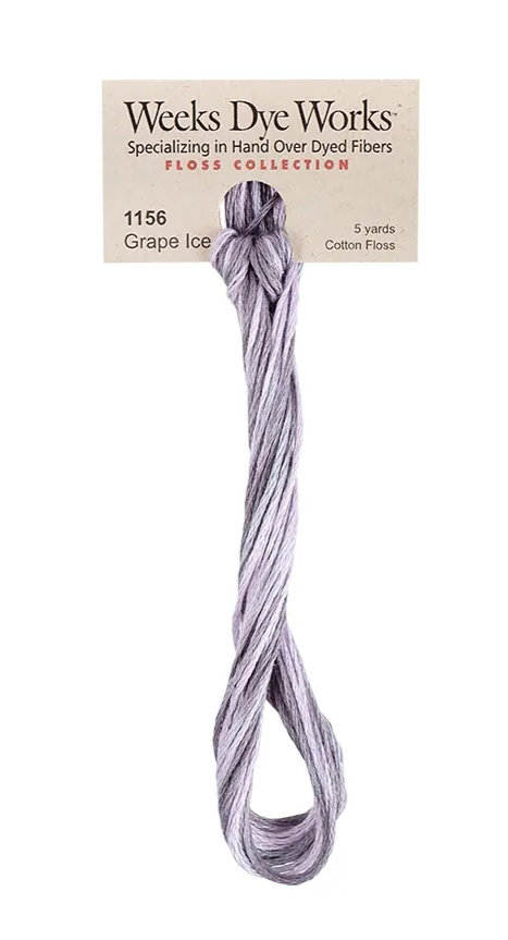 Grape Ice #1156 by Weeks Dye Works- 5 yds Hand-Dyed, 6 Strand 100% Cotton Cross Stitch Embroidery Floss