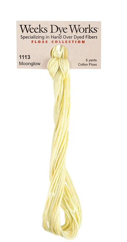Moonglow #1113 by Weeks Dye Works- 5 yds Hand-Dyed, 6 Strand 100% Cotton Cross Stitch Embroidery Floss