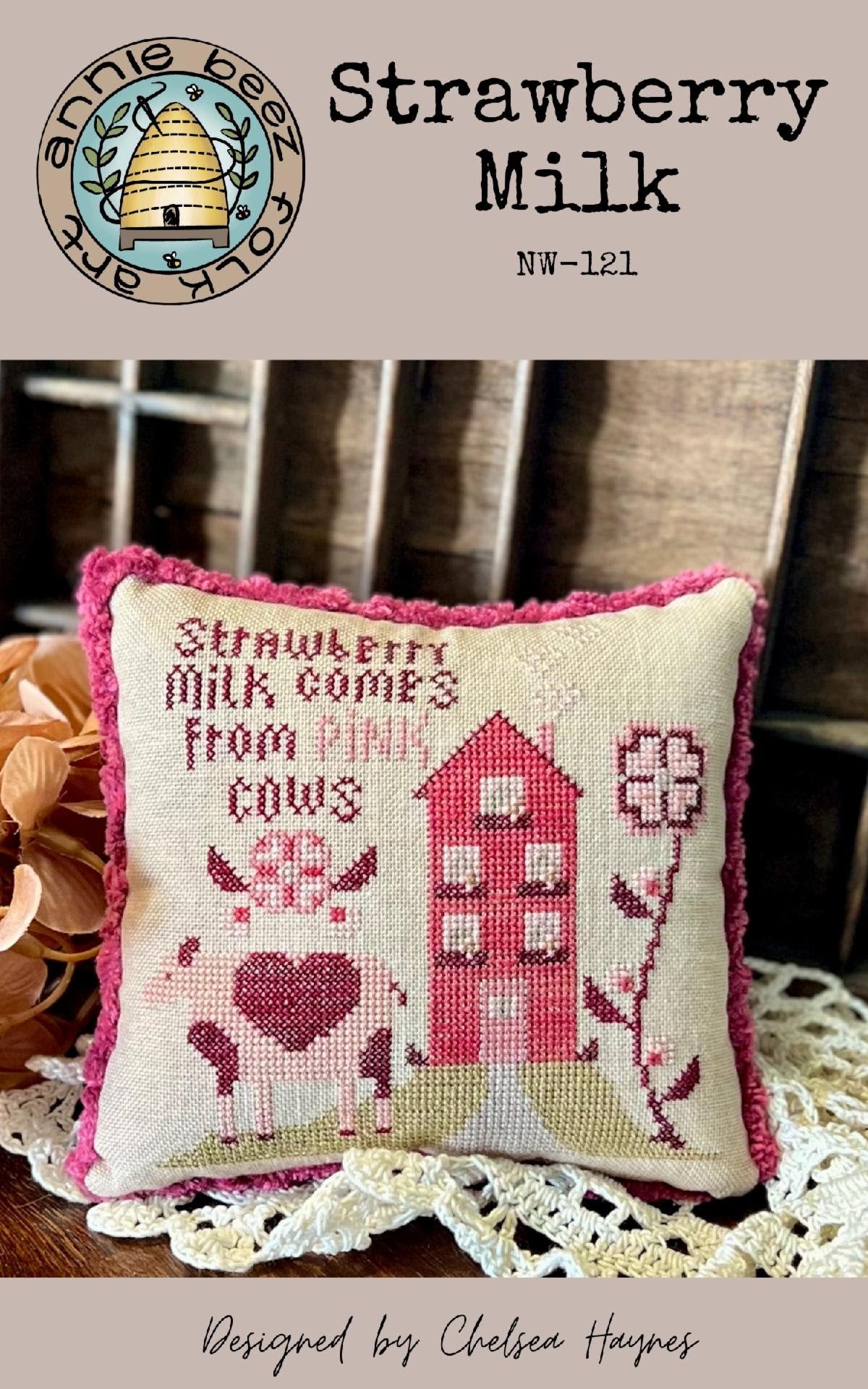 Strawberry Milk- Annie Beez Folk Art