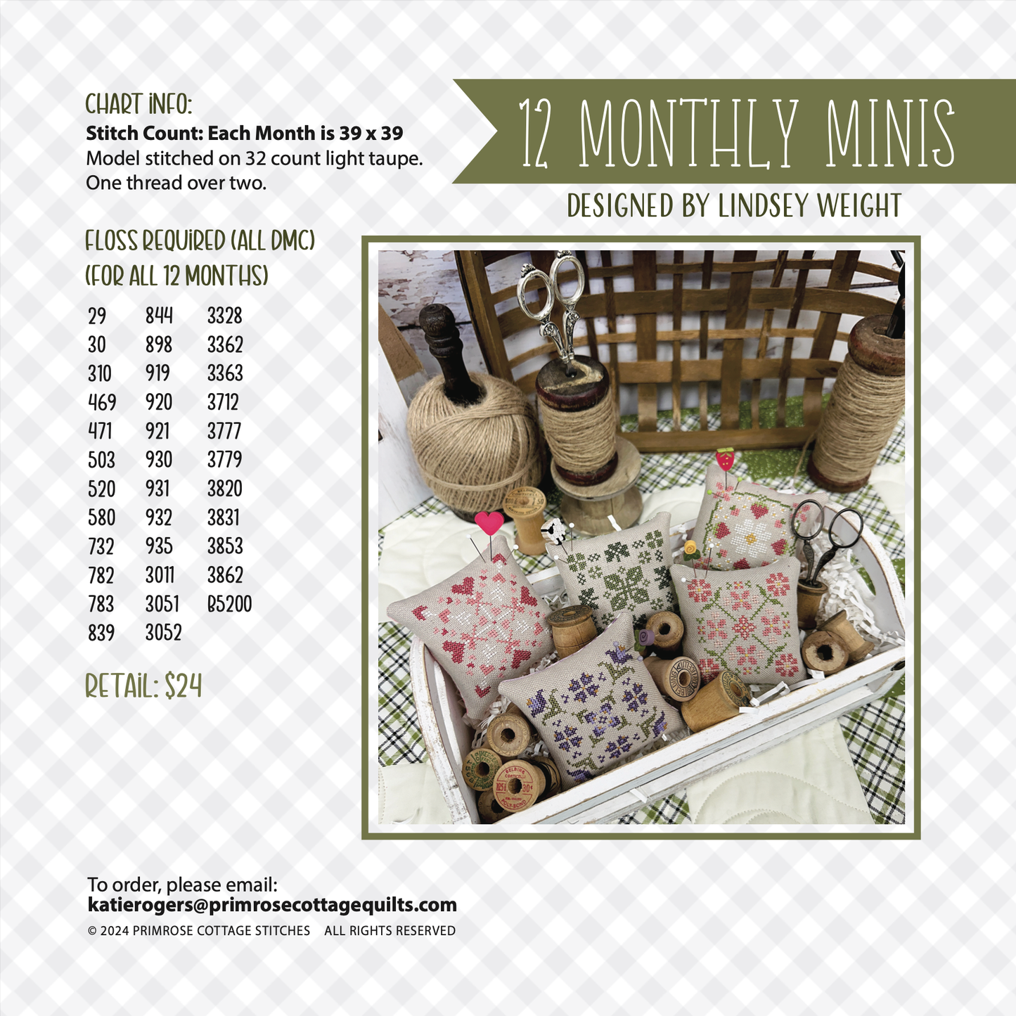 12 Monthly Mini's - Primrose Cottage Stitches