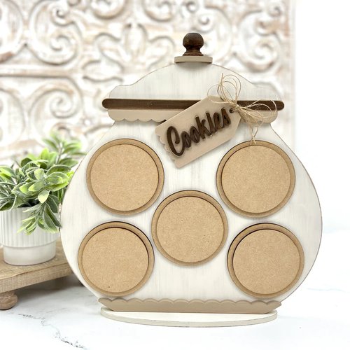 Round Cookie Jar Backers - Unfinished Wood Display by Paisleys and Polka Dots