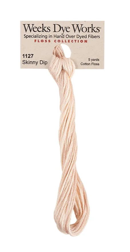 Skinny Dip #1127 by Weeks Dye Works- 5 yds Hand-Dyed, 6 Strand 100% Cotton Cross Stitch Embroidery Floss