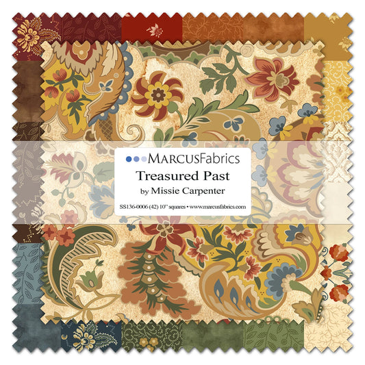 Treasured Past by Missie Carpenter for Marcus Fabrics- 10"x10" Squares