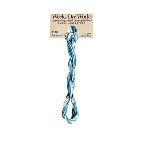 Santorini #2106 by Weeks Dye Works- 5 yds Hand-Dyed, 6 Strand 100% Cotton Cross Stitch Embroidery Floss