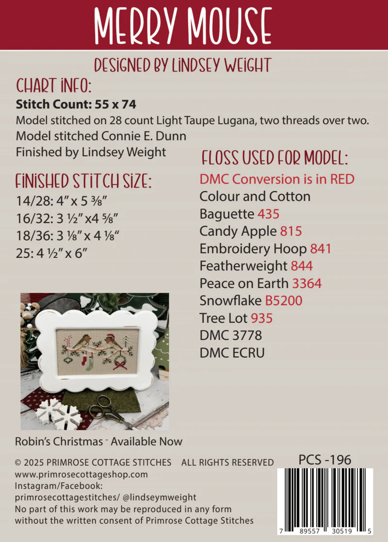 Merry Mouse - Primrose Cottage Stitches
