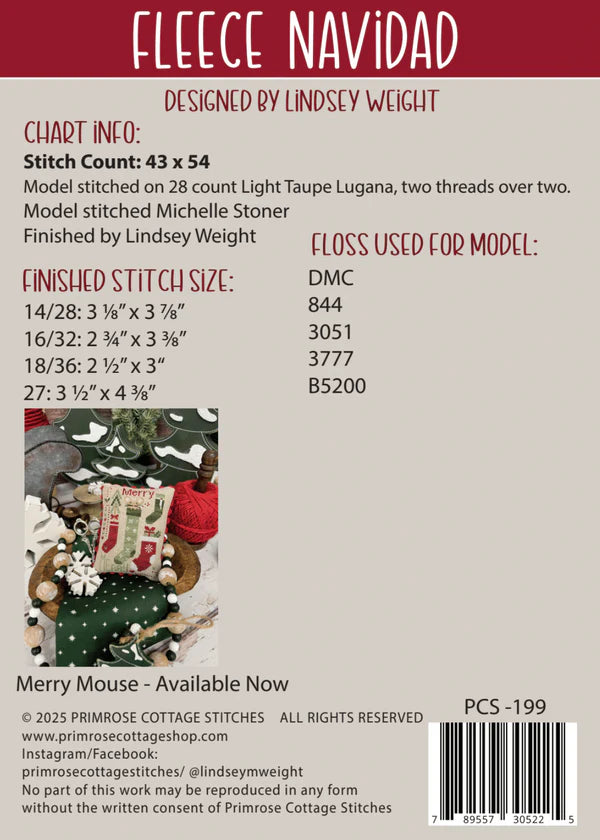 Fleece Navidad - Primrose Cottage Stitches