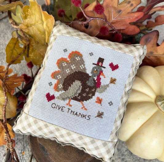 Give Thanks Turkey by Emily Call Stitching