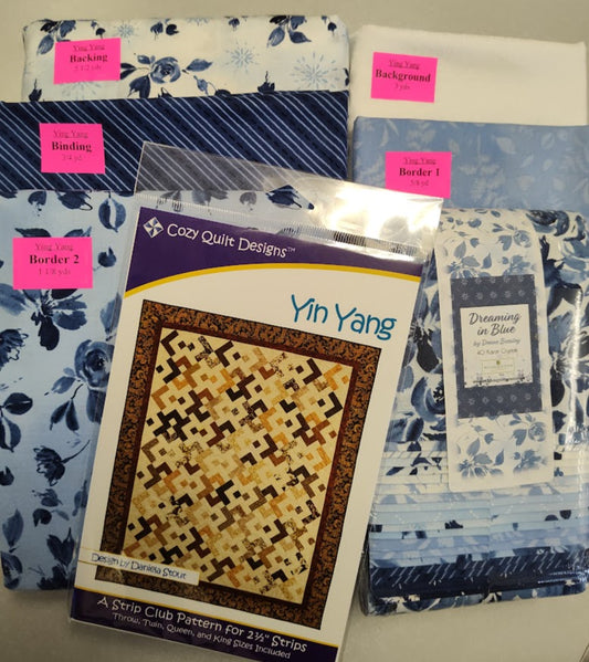 Yin Yang Quilt Kit Featuring Dreaming in Blue by Deane Beesley for Wilmington Prints