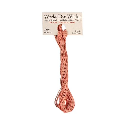 Adobe #2256 by Weeks Dye Works- 5 yds Hand-Dyed, 6 Strand 100% Cotton Cross Stitch Embroidery Floss