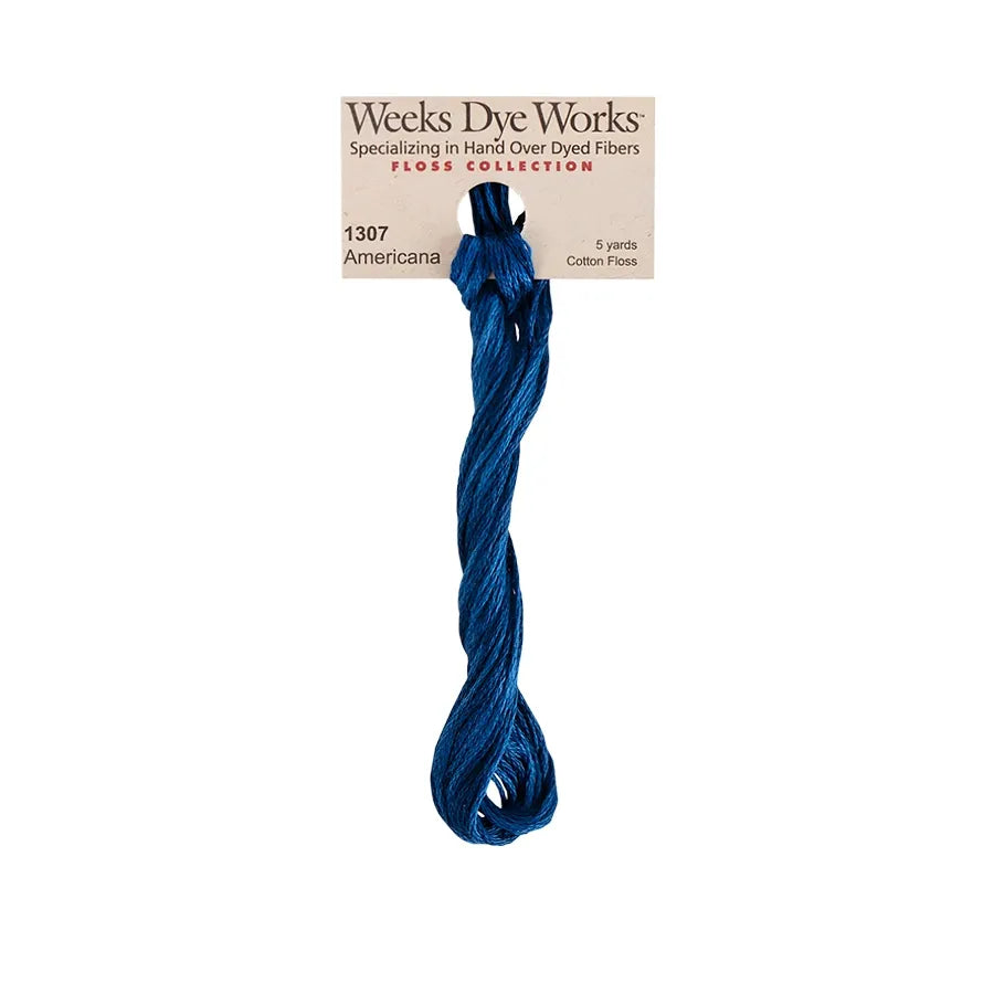 Americana #1307 by Weeks Dye Works- 5 yds Hand-Dyed, 6 Strand 100% Cotton Cross Stitch Embroidery Floss