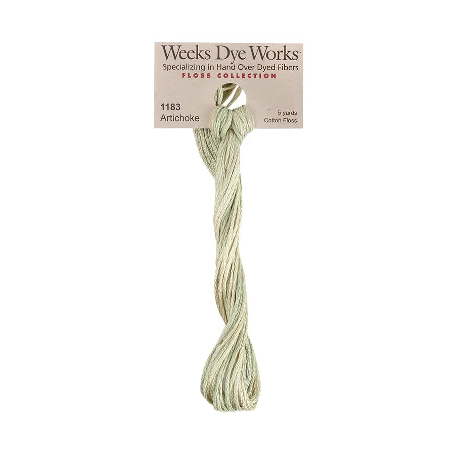 Artichoke #1183 by Weeks Dye Works- 5 yds Hand-Dyed, 6 Strand 100% Cotton Cross Stitch Embroidery Floss