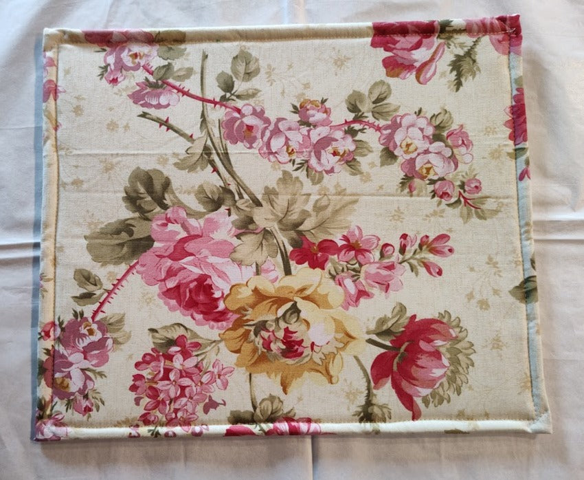 Project Bag-Green inside with Rose Fabric Accent