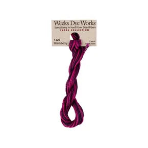Blackberry #1329 by Weeks Dye Works- 5 yds Hand-Dyed, 6 Strand 100% Cotton Cross Stitch Embroidery Floss