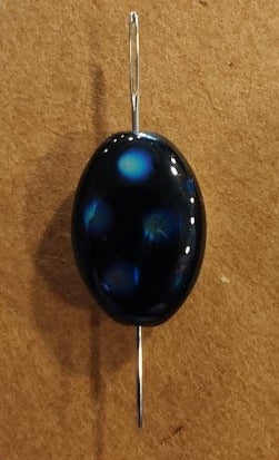 Needleminder- Black W/Blue Dots w/needle hole