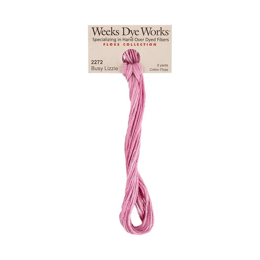Busy Lizzie #2272 by Weeks Dye Works- 5 yds Hand-Dyed, 6 Strand 100% Cotton Cross Stitch Embroidery Floss