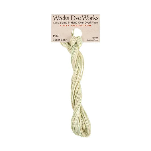 Butter Bean #1189 by Weeks Dye Works- 5 yds Hand-Dyed, 6 Strand 100% Cotton Cross Stitch Embroidery Floss