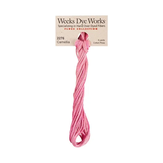 Camellia #2276 by Weeks Dye Works- 5 yds Hand-Dyed, 6 Strand 100% Cotton Cross Stitch Embroidery Floss
