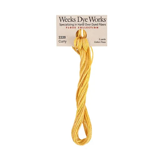 Curry #2220 by Weeks Dye Works- 5 yds Hand-Dyed, 6 Strand 100% Cotton Cross Stitch Embroidery Floss