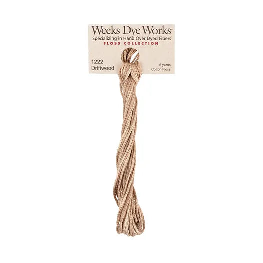 Driftwood #1222 by Weeks Dye Works- 5 yds Hand-Dyed, 6 Strand 100% Cotton Cross Stitch Embroidery Floss