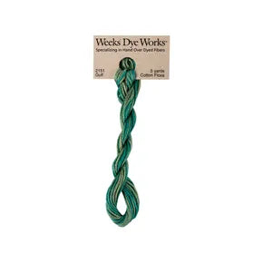 Gulf #2151 by Weeks Dye Works- 5 yds Hand-Dyed, 6 Strand 100% Cotton Cross Stitch Embroidery Floss