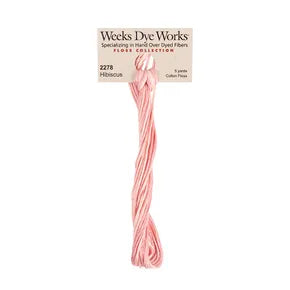 Hibiscus #2278 by Weeks Dye Works- 5 yds Hand-Dyed, 6 Strand 100% Cotton Cross Stitch Embroidery Floss