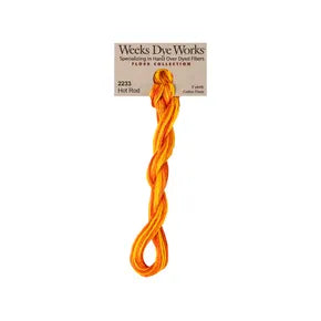 Hot Rod #2233 by Weeks Dye Works- 5 yds Hand-Dyed, 6 Strand 100% Cotton Cross Stitch Embroidery Floss
