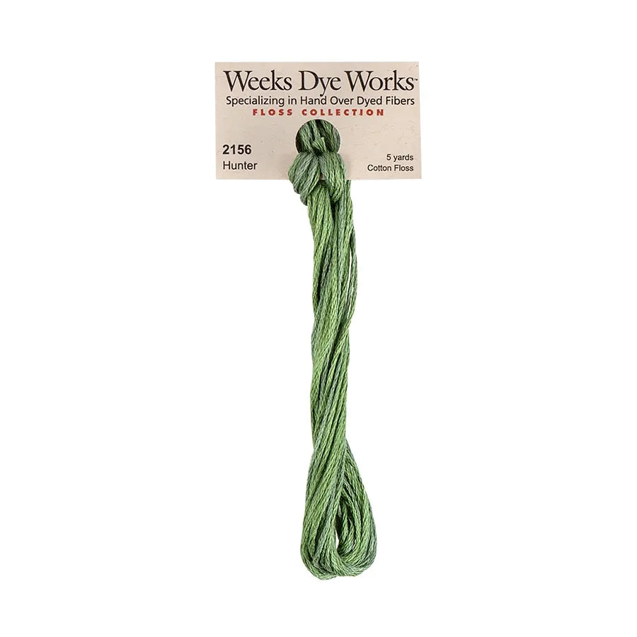 Hunter #2156 by Weeks Dye Works- 5 yds Hand-Dyed, 6 Strand 100% Cotton Cross Stitch Embroidery Floss