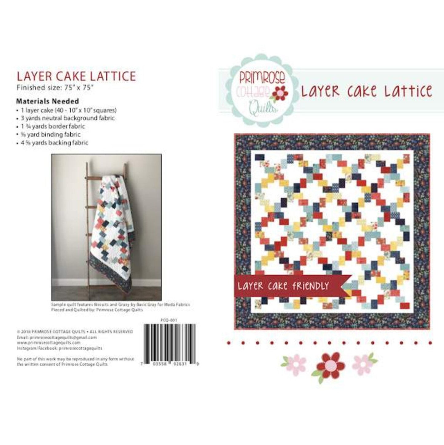 Layer Cake Lattice Quilt Pattern by Primrose Cottage Quilts