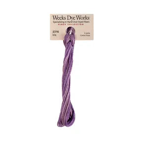 Iris #2316 by Weeks Dye Works- 5 yds Hand-Dyed, 6 Strand 100% Cotton Cross Stitch Embroidery Floss