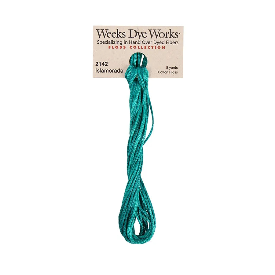 Islamorada #2142 by Weeks Dye Works- 5 yds Hand-Dyed, 6 Strand 100% Cotton Cross Stitch Embroidery Floss