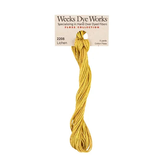 Lichen #2208 by Weeks Dye Works- 5 yds Hand-Dyed, 6 Strand 100% Cotton Cross Stitch Embroidery Floss