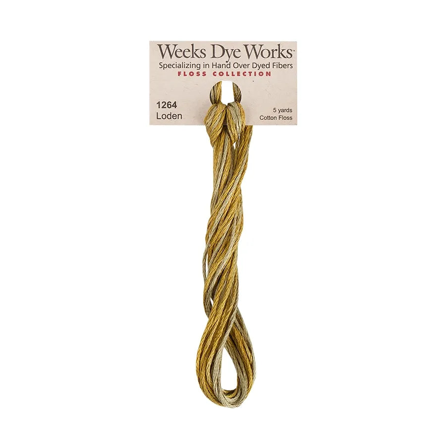Loden #1264 by Weeks Dye Works- 5 yds Hand-Dyed, 6 Strand 100% Cotton Cross Stitch Embroidery Floss